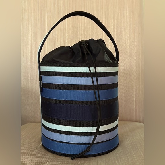 DKNY City Handbags - Vtg DKNY City Grosgrain Ribbon Bucket Bag